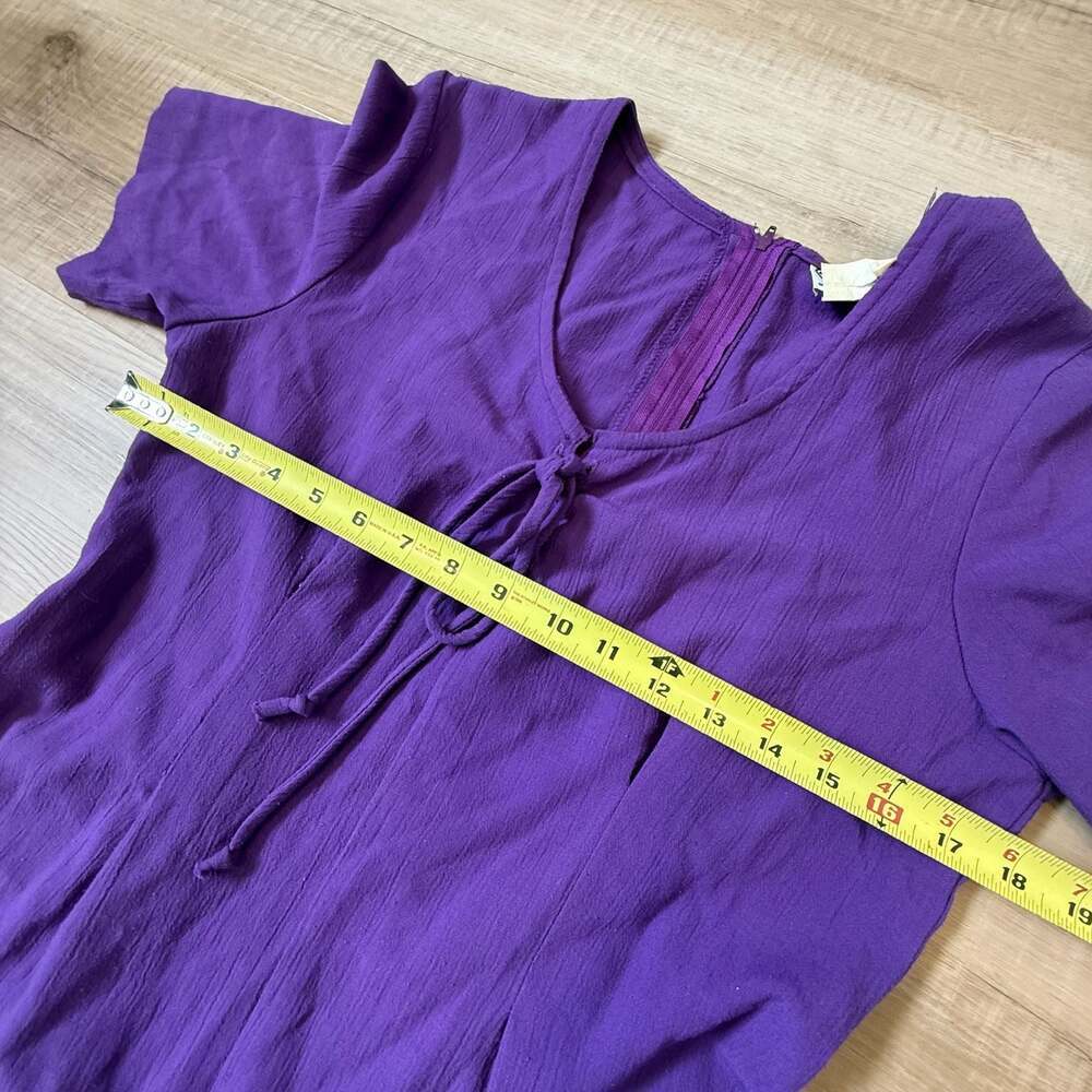 Vintage M Collection Purple Short Sleeve Wide Leg Jumpsuit Size M - Picture 4 of 9